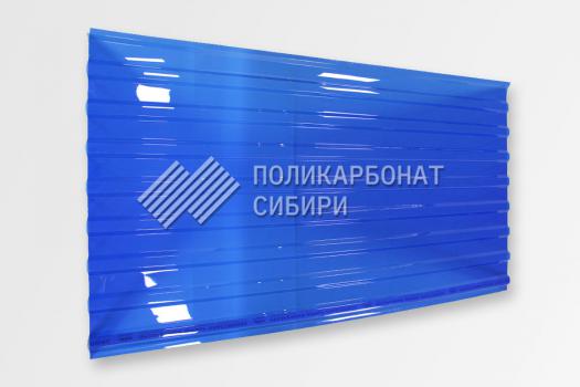 Профилированный поликарбонат Royalplast МП-20 (У) синий 1 мм, длина листа 6 м
